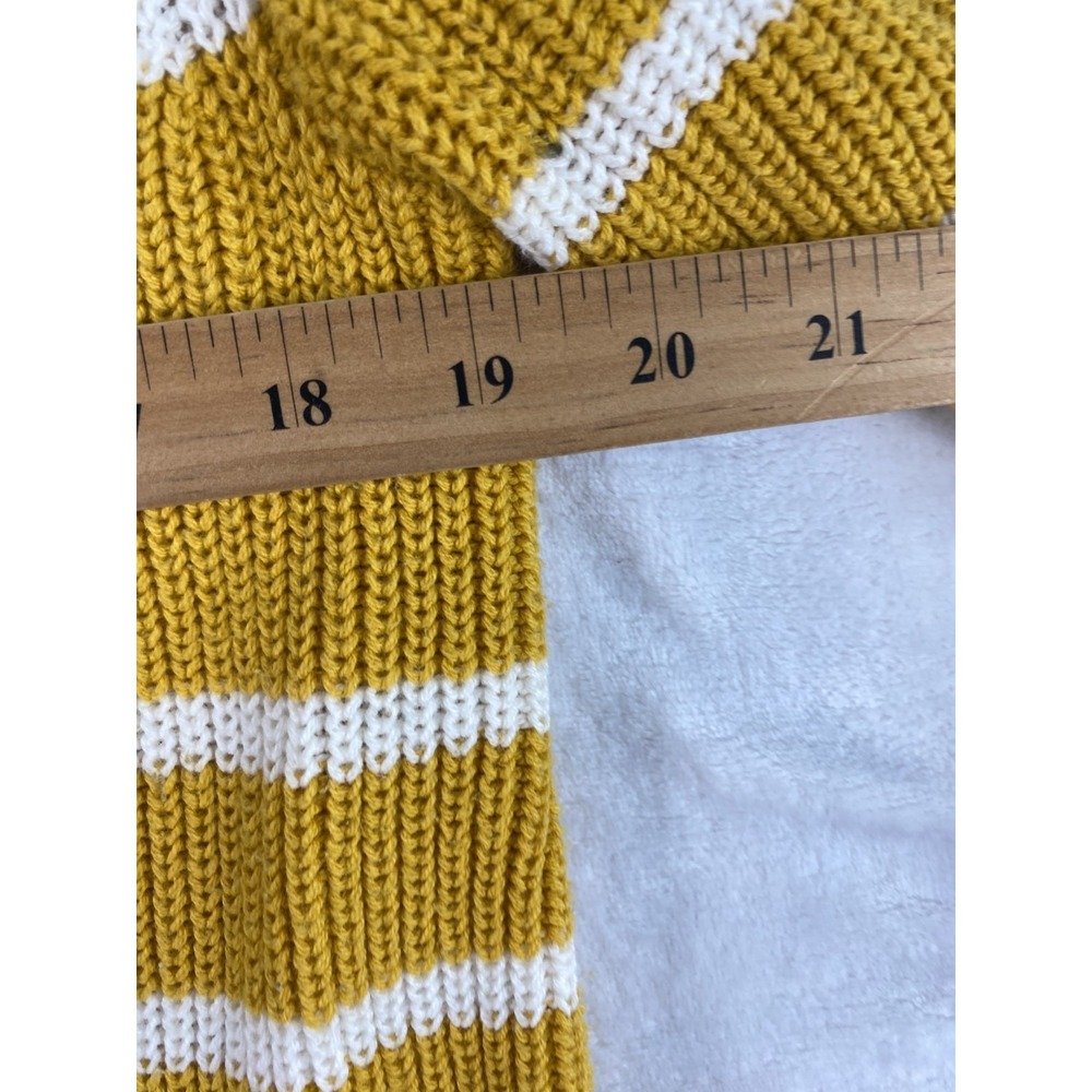 Old Navy Knit Open Cardigan Sweater Sz M Mustard Yellow Striped Cotton Blend - Picture 7 of 12